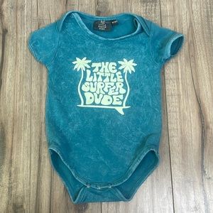 The little Surfer Dude Blue Bodysuit Size 6-12 Months